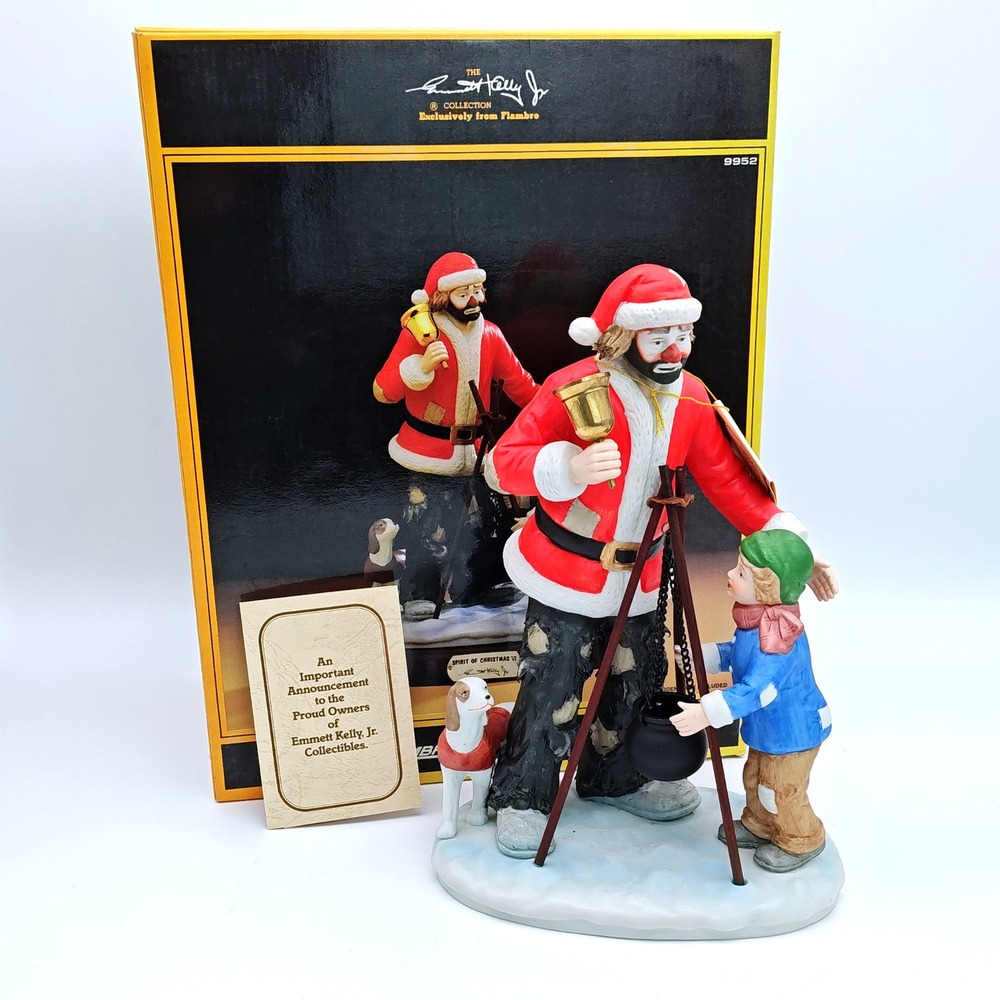 Emmett Kelly Jr Spirit of Christmas VI Flambro Figurine Limited Edition with box